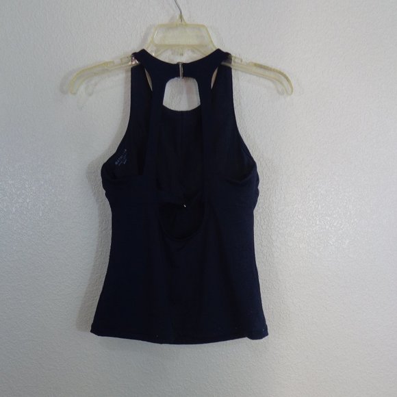 NWOT Athleta High Neck Maldives Tankini Swimsuit Top Dress Blue Navy sz 34B/C - Picture 4 of 7